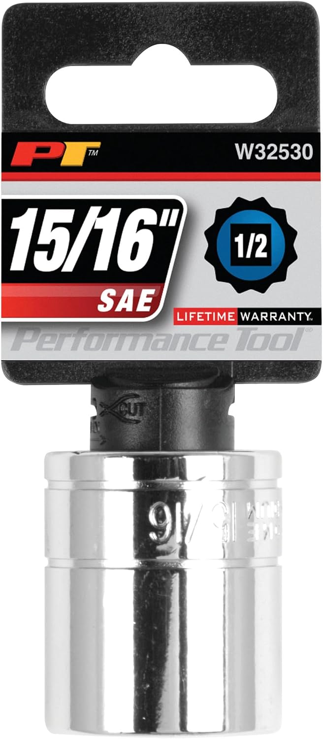 Performance Tool W32530 1/2 Drive 12-Point Socket, 15/16