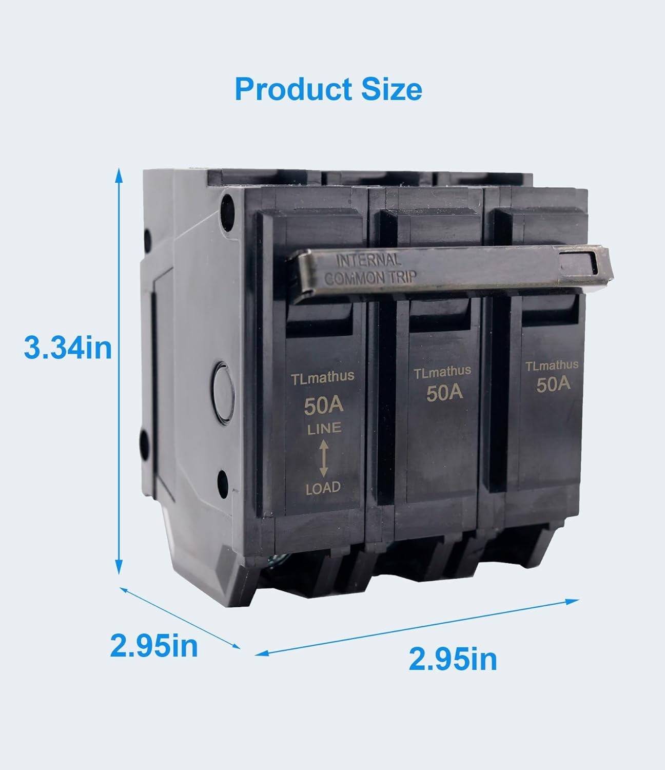 50 Amp Breaker 3 Pole Plug-in Mount Type THQL Feeder Molded Case Circuit Breaker 120/240V AC, Compatible with GE Thick Series and Q-Line Series Load Centers