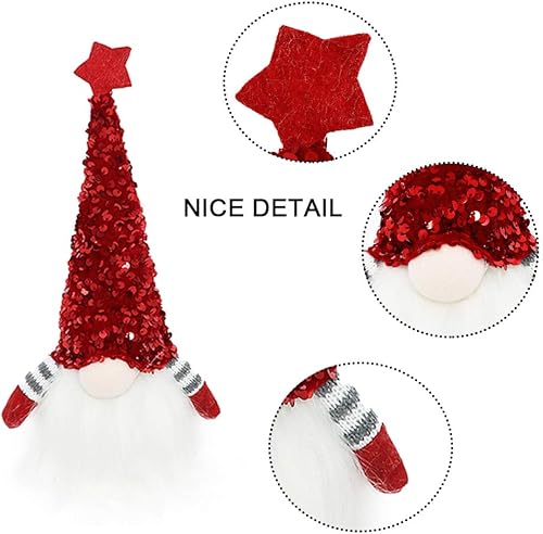 Miniatura 5 de GMOEGEFT Luces escandinavas de gnomo de Navidad con temporizador, gnomo sueco de Santa Tomte, decoración de Navidad nórdica, juego de 2 (rojo y Rojo