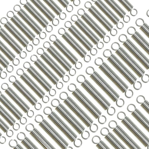 YbZHpy 50Pcs Stainless Steel Small Tension Spring, Dual Hooks, Wire Diameter 0.8mm, OD 8mm,Free Length 20-30mm,Tension Spring for Machinery Construction Industrial,0.8 * 8 * 30 50pcs