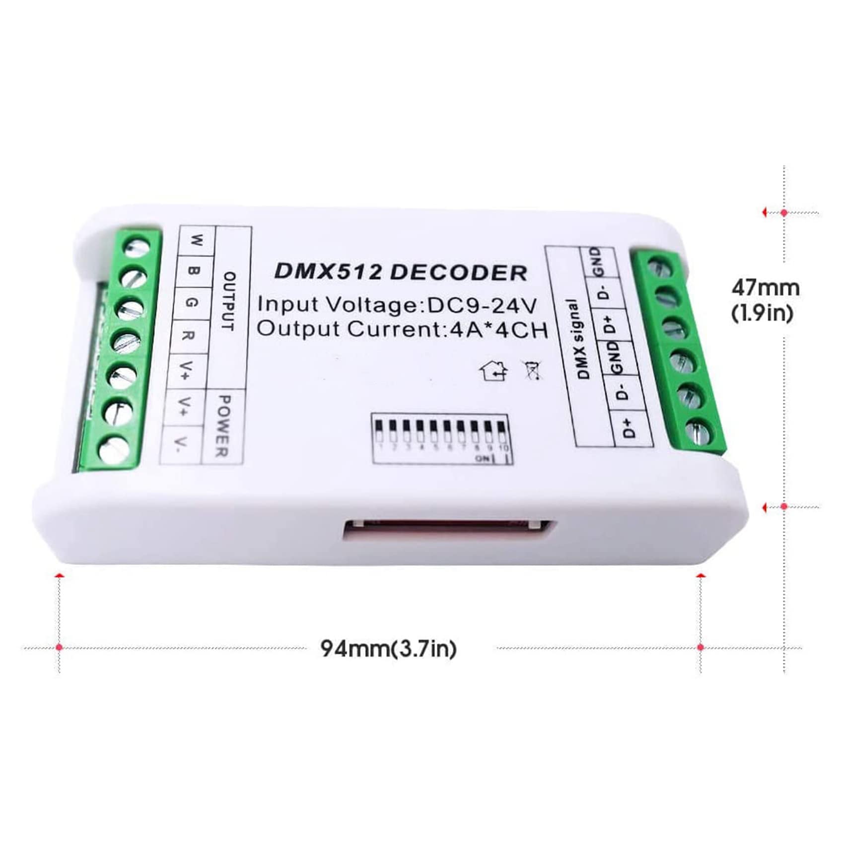3 x Mini 4-Kanal DMX RGBW Decoder 16A RGB RGBW Strip Controller DMX 512 Dimmer Treiber für LED Streifen DC9-24V
