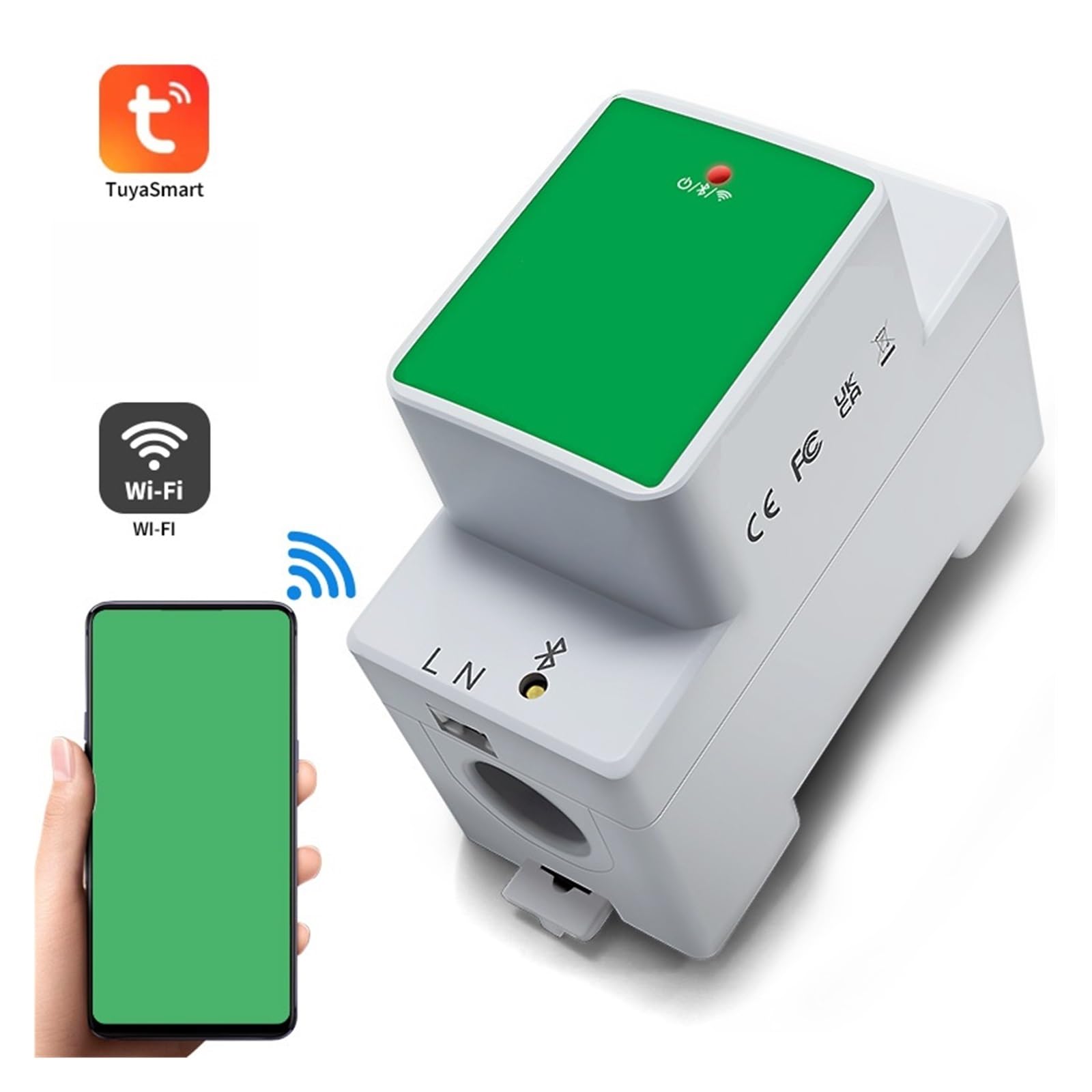 Medidor Inteligente Monitor De EnergíA Monofásico 6 En 1 CA Eléctrico DIN Rail WiFi Inteligente Kwh Medidor De Energía Medidores De Consumo De Energía Vatímetro Voltímetro Amperímetro E01