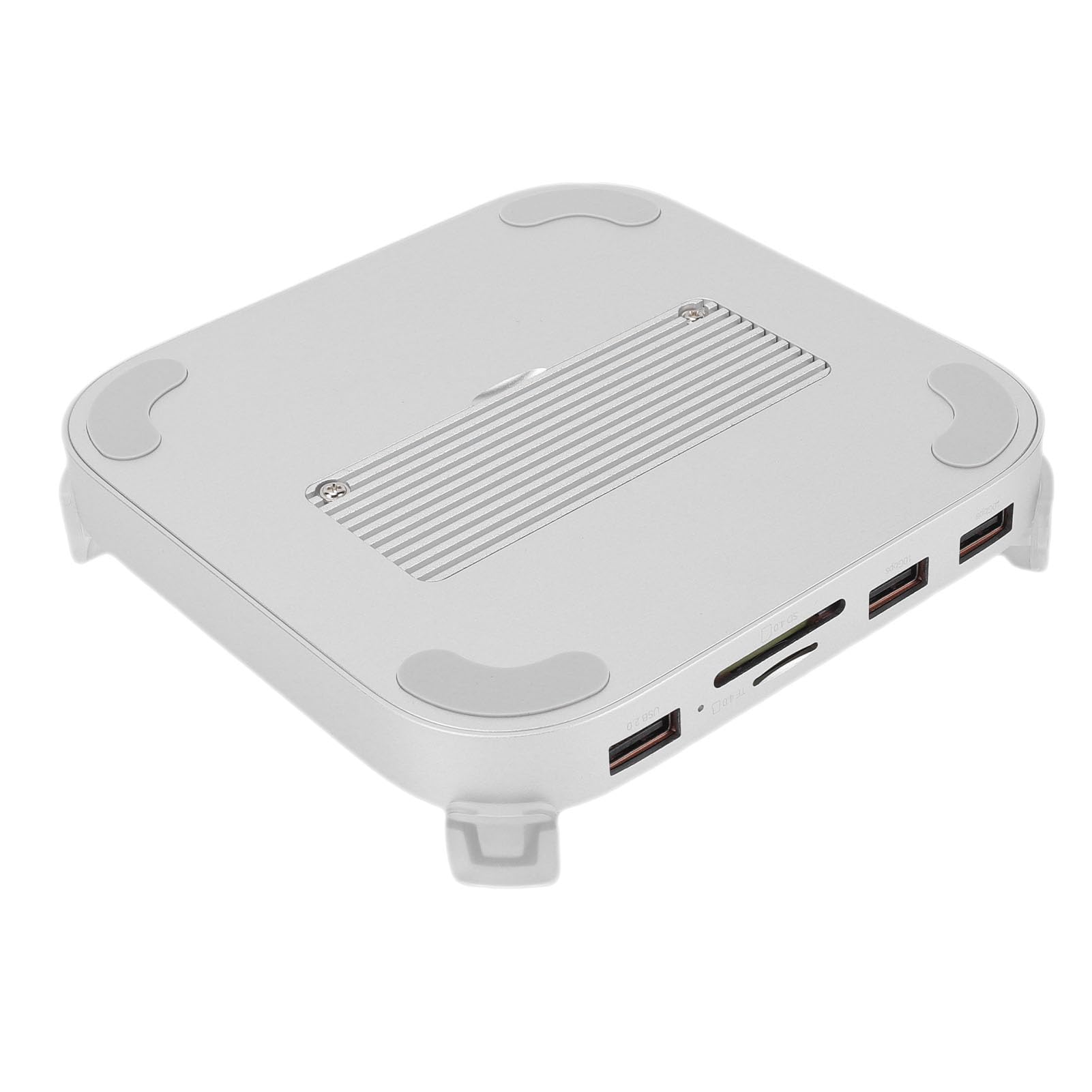 Cosiki Supporto Dock e Supporto per M4 Pro, Hub Multifunzionale con Custodia SSD e Slot per Scheda di Memoria per Soluzioni di Archiviazione Avanzate, Lega di Alluminio, Argento, 5"