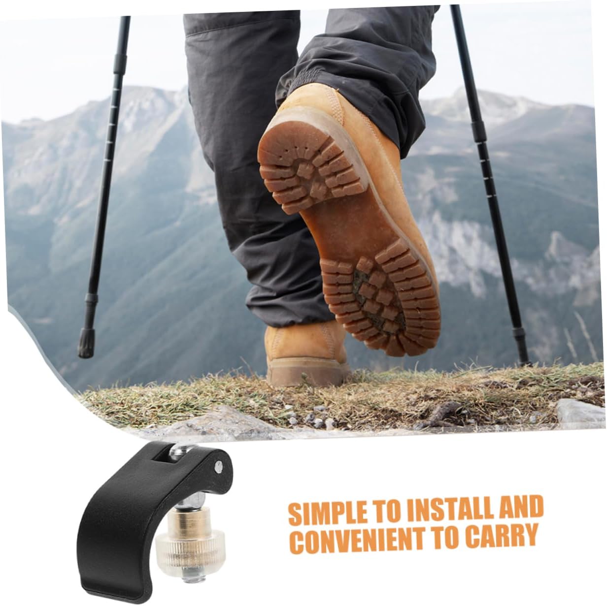 2pcs Fastener Clip for Trekking Poles External Lock Accessory for Hiking Mountaineering and Camping