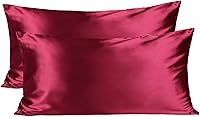 Vista 27 de Yanibest Funda de almohada de satén, fundas de almohada de seda para cabello y piel con cremallera, juego de 2 fundas de almohada estándar para 20 x