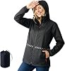 Waterproof Rain Jacket for Women, Lightweight Packable Raincoat with Hood for Outdoor Golf Hiking Travel Windbreaker