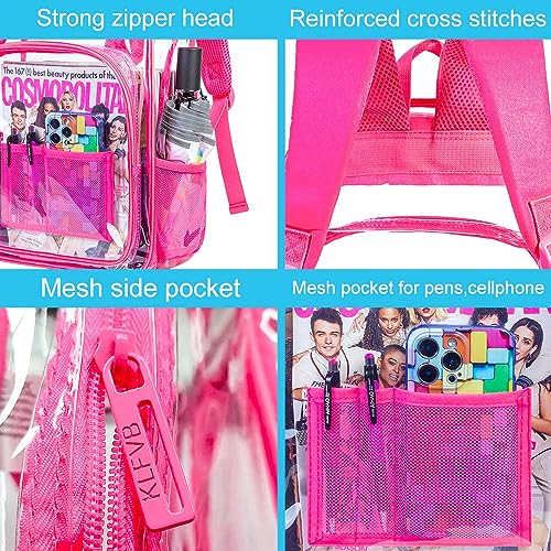 Image of AGSDON Clear Backpack, Heavy Duty Transparent Bookbag, See Through PVC Backpacks for Women Men