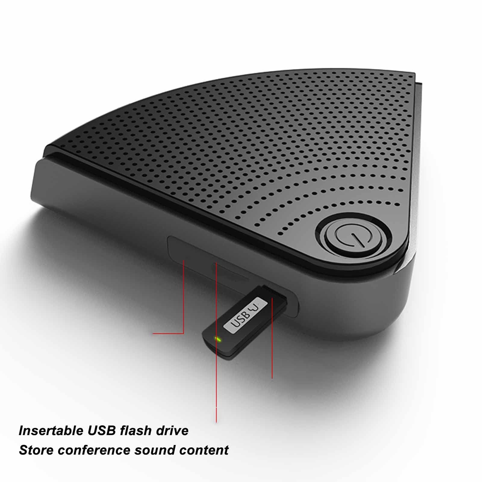 Asixxsix Microfono per Conferenza, Microfono Omnidirezionale con Riduzieone del Rmore con Doppia modalithà Cablata, Usb per Conferenza per Riunioni Online, Registrazione, Chat
