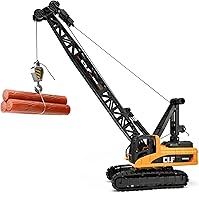 NOVAFUSION Crawler Crane Truck Toy for Boys 4-7: Rotatable Boom, Lift Arm, Lights & Timbers - Durable Construction Play Set