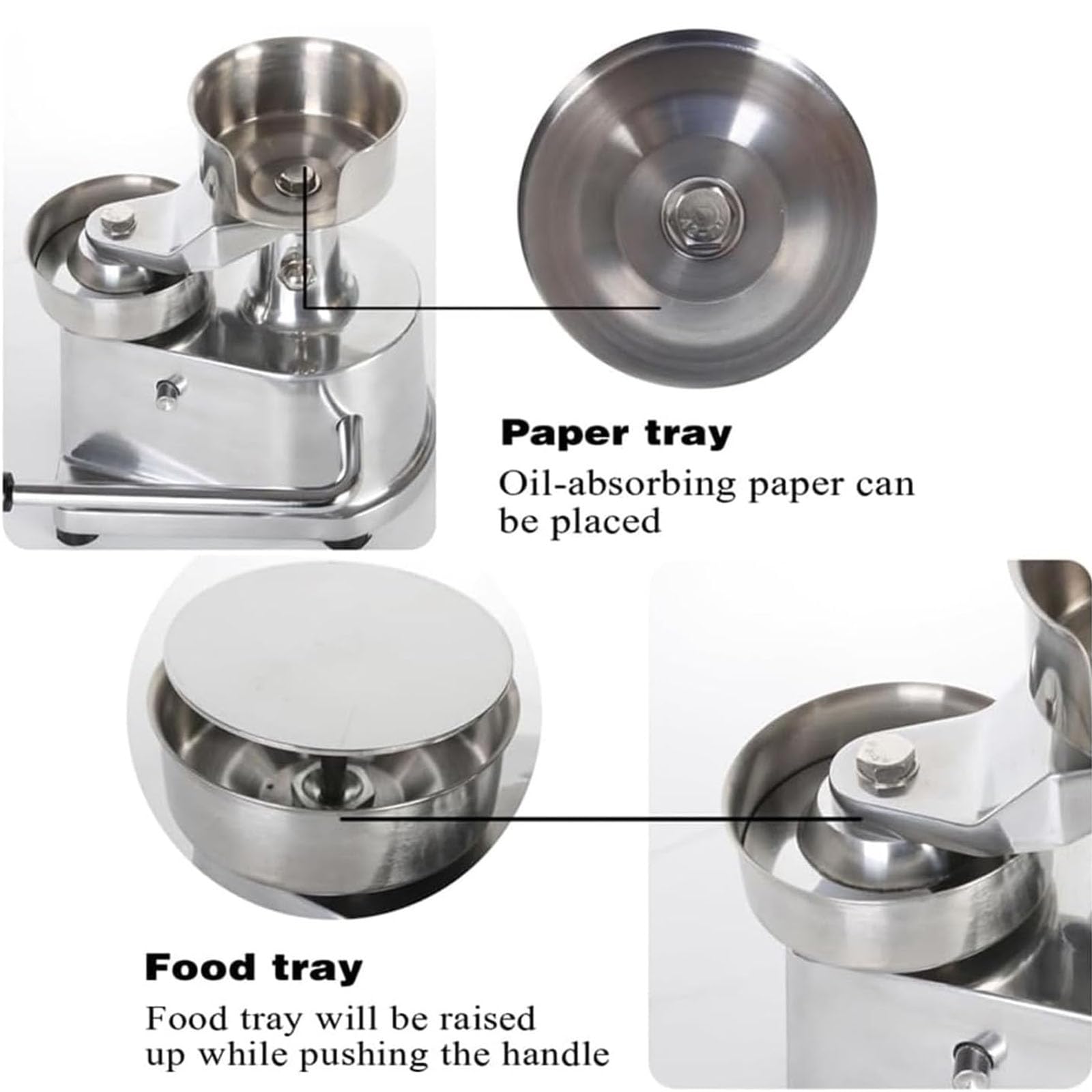 Kommerzieller Burger-Patty-Maker, robuste Edelstahl-Burgerpresse mit 500 Patty-Papieren für Rind, Schwein, Huhn – Größen 10,2 cm, 12,7 cm, 15,2 cm