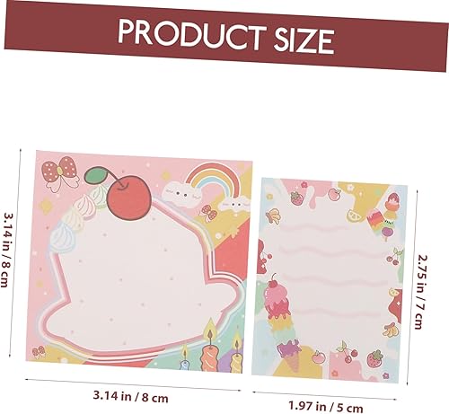 Miniatura 6 de ABOOFAN 4 blocs de notas de dibujos animados Bloc de notas de escritura, suministros de oficina lindos, blocs de notas autoadhesivos, blocs de notas