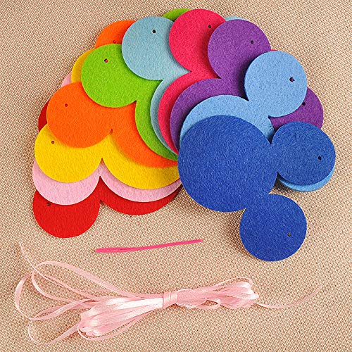 Kinyanco 3 Rows Colorful Mickey Mouse Garland Disney Theme Garland Banner For Birthday Party Decoration, Room Decor, Baby Shower, Classroom Decoration #TOP3