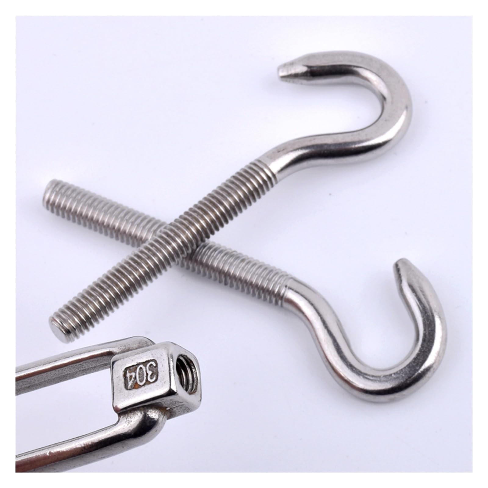 Turnbuckle Wire Tensioner Tensor de Acero Inoxidable 304 for Lonas tensoras de Cable de Acero, instalación DIY con Gancho de Perno de Brida M4-M24(M18)