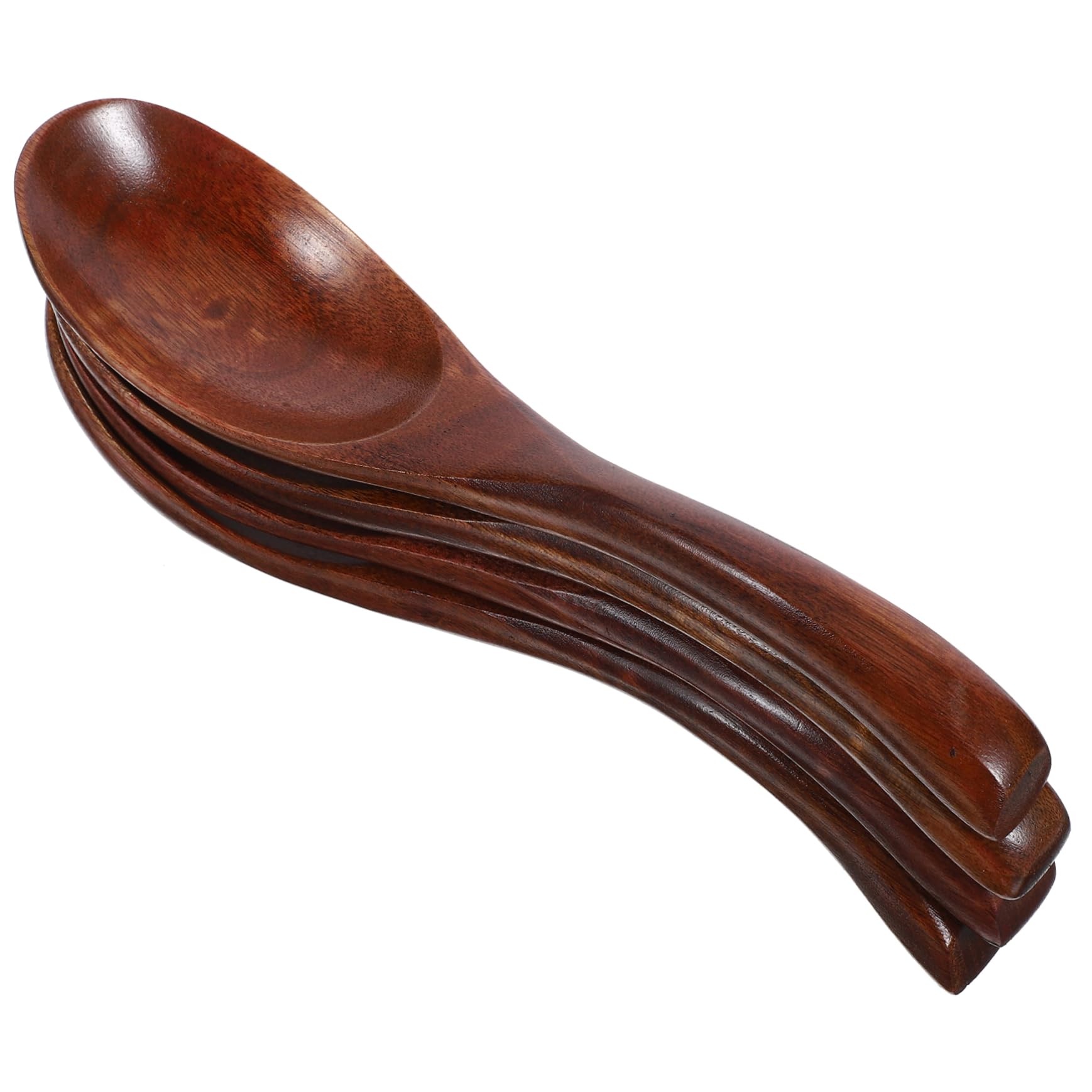 MOLUCKFU 4pcs Phoebe Spoon Scoops Soup Ladle Teaspoons Wooden Spoon Wooden Small Soup Spoon Kitchen Ladle Natural Dessert Spoon Reusable Stirring Spoon Home Wood Spoons Coffee Tablespoon