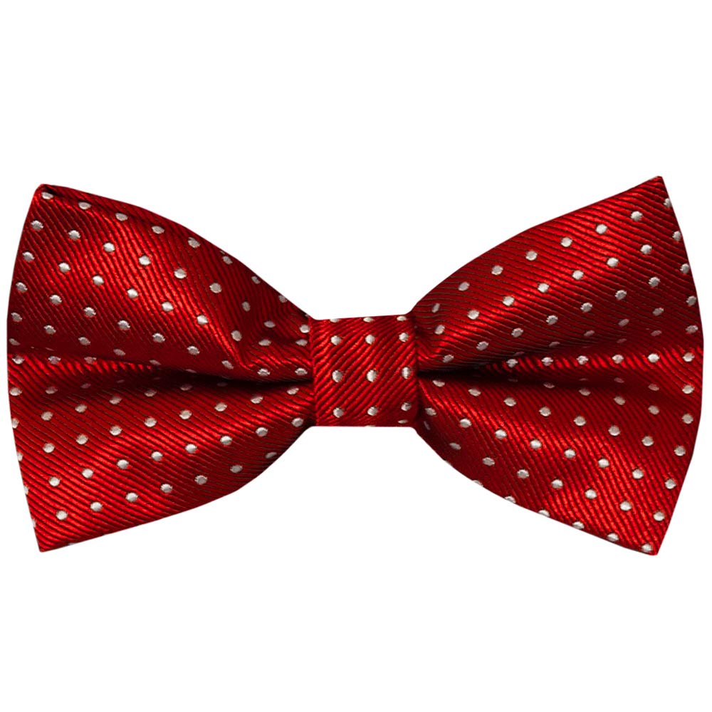 TIES R US Hand Made Red And White Polka Dot Mens Bow Tie