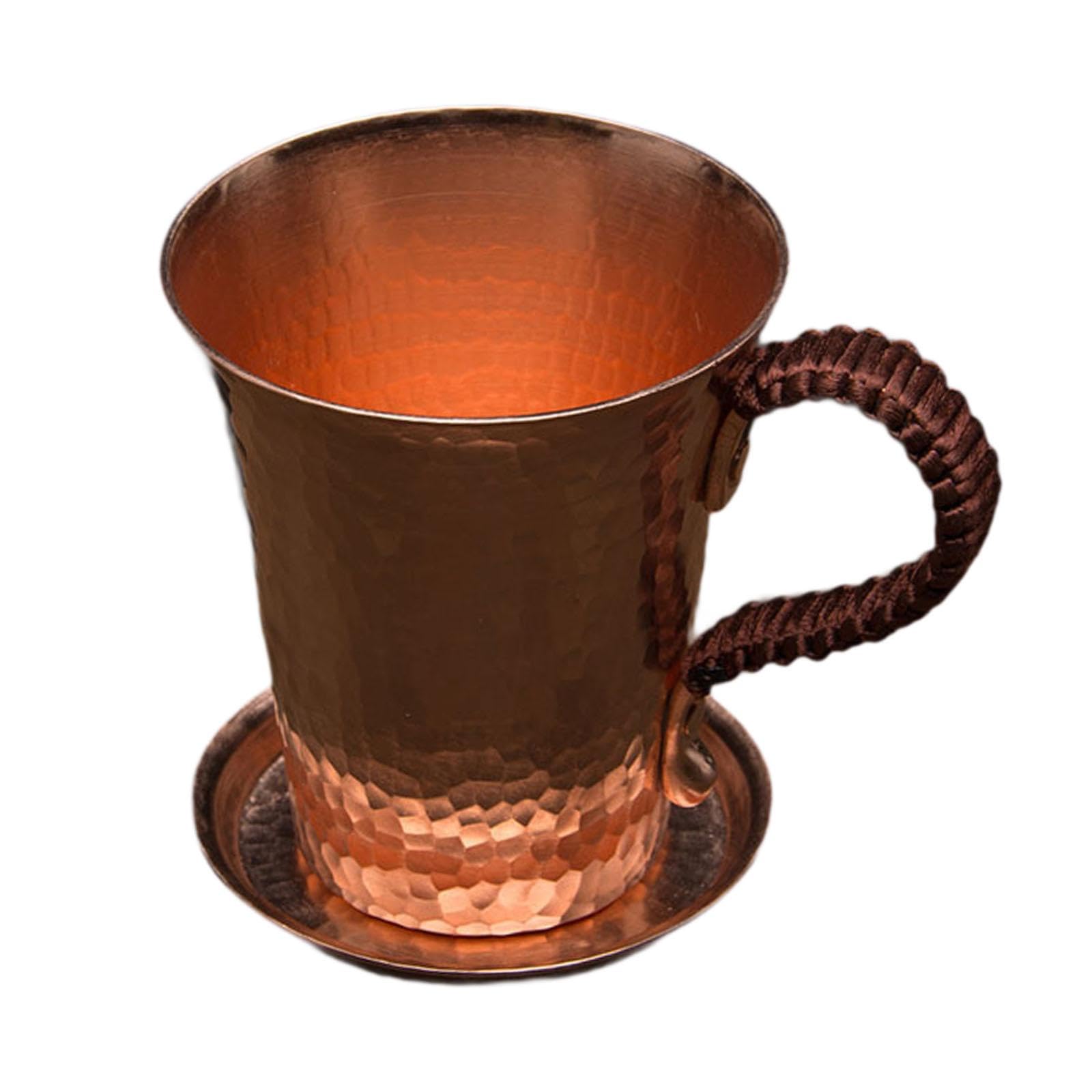 Qianly Moscow Mules Cup Handcrafted Cup 350ml with Handle Drinking Mug Bar Accessories Copper Mug Pure Copper Mug for Party Drink, 1 Cup