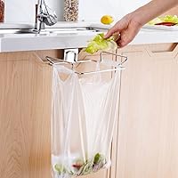 Vista 5 de Organizador de almacenamiento de bolsas de basura colgantes, soporte para bolsas de basura de acero inoxidable, toalla, guantes, colgador