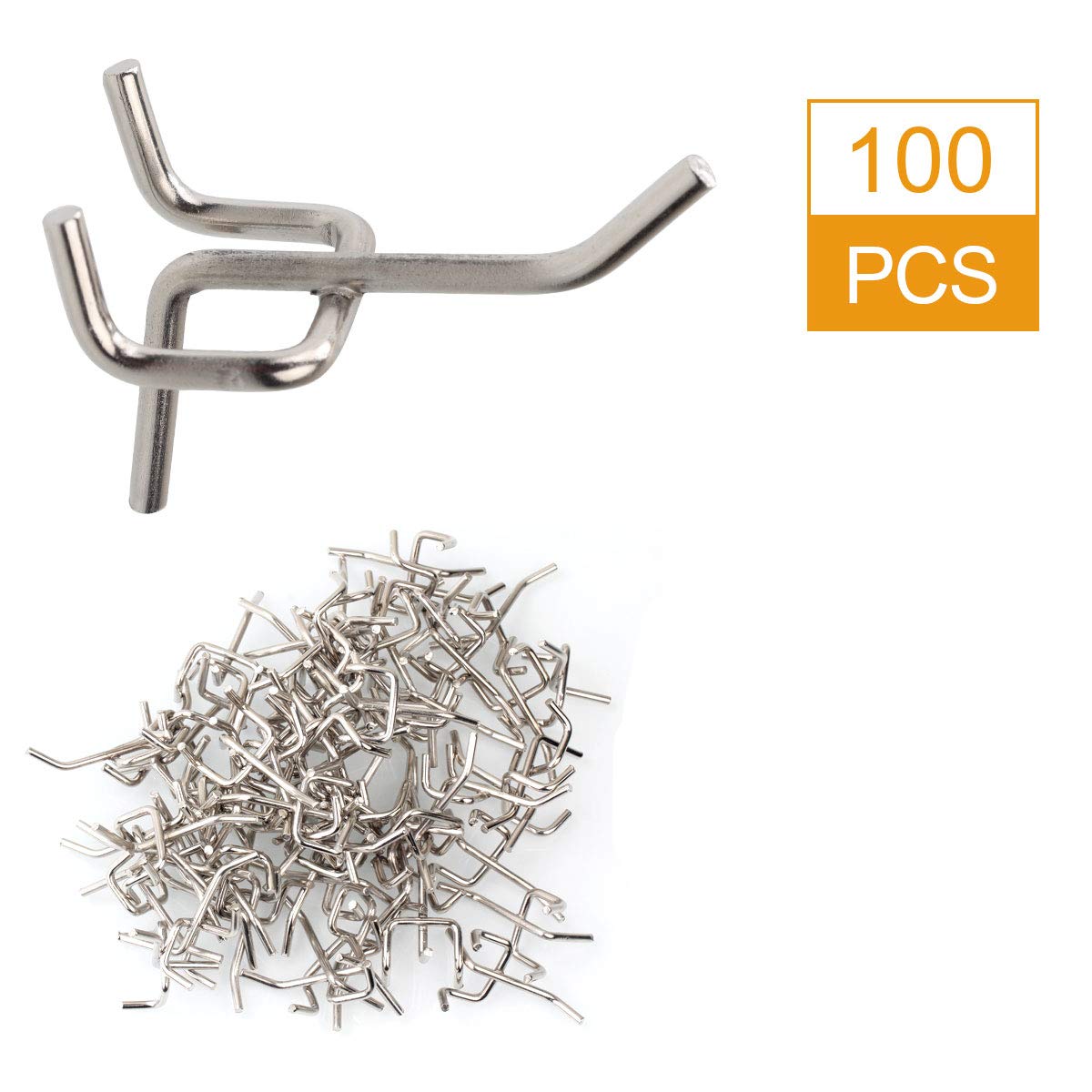 Buy 100Pcs 1” Pegboard Hooks Silver, Heavy Duty Pegboard Shelving Hooks