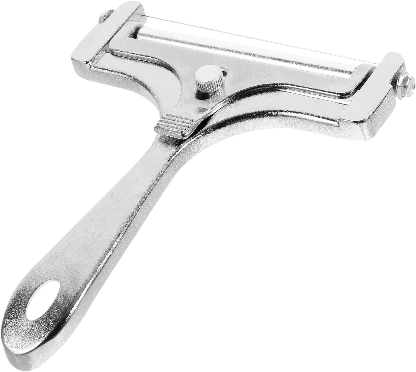 FRCOLOR Adjustable Stainless Steel Cheese Slicer Cutter Wire Cheese Cutting Tool for Cooking Butter Cutting Kitchen Utensils with Matte Silver Finish