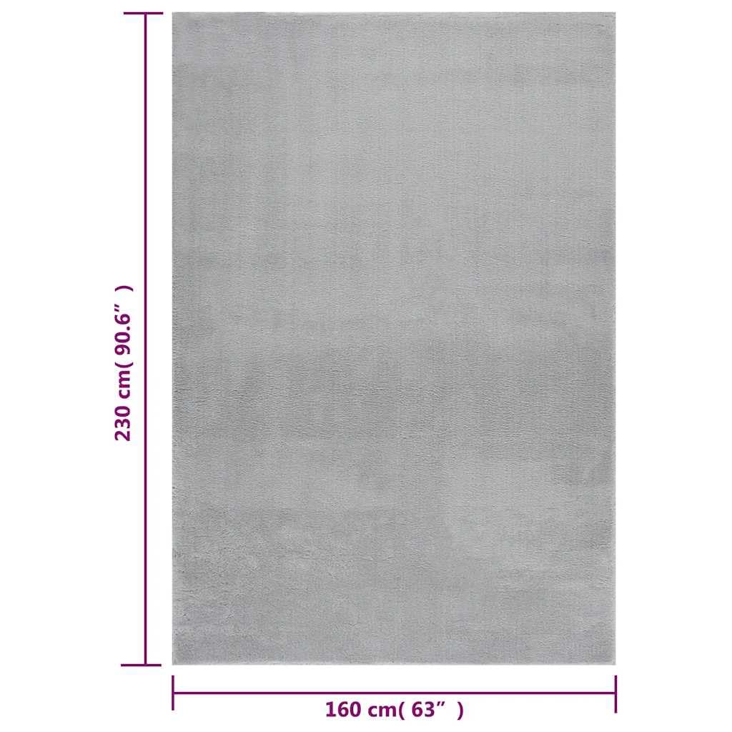 vidaXL Tapis Shaggy Doux Lavable 160x230 cm Antidérapant Gris
