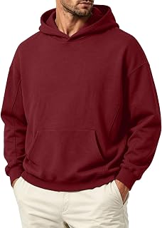 Hoodies for Men Plain Lightweight Casual Pullover Hooded Sweatshirt