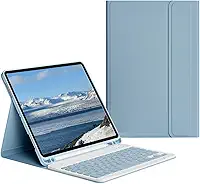 Capa Para Tablet Com Teclado Bluetooth Para iPad 7/8/9 Geração iPad Air3 iPad Pro10,5 Polegadas (Azul Enevoado, Teclado comum)