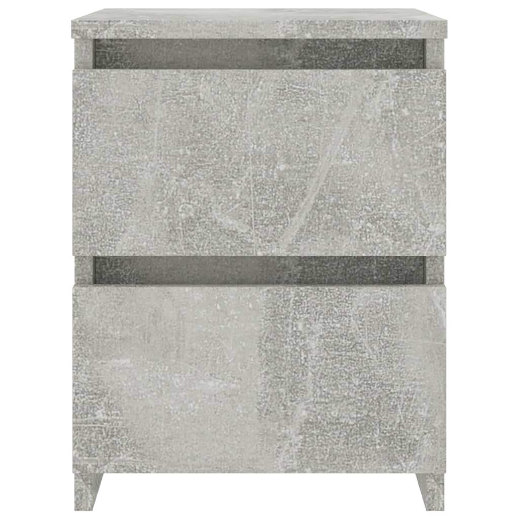 vidaXL 2x Comodini Moderni Eleganti Robusti con Cassetti Portaoggetti Armadietto Comò Cassettiera Versatile Grigio Cemento 30x30x40 cm in Truciolato