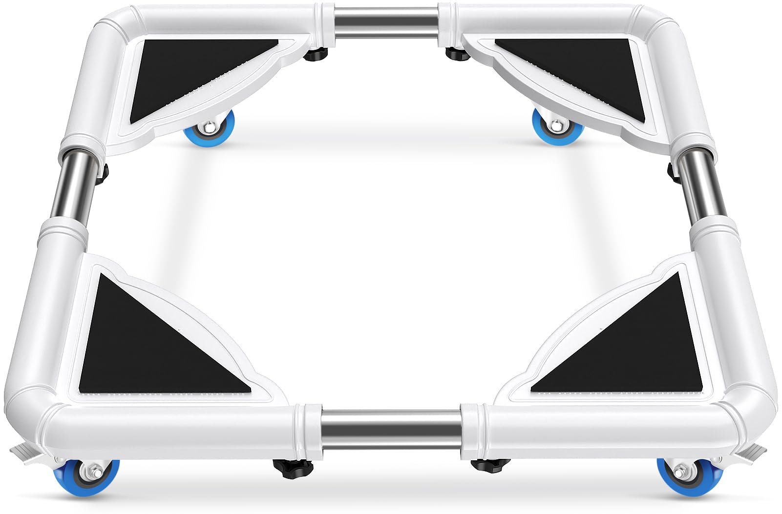 SPACECARE Mini Fridge Stand Furniture Dolly Mobile Roller with 4 Locking Wheels-Base Adjustable Refrigerator Washing Machine Stand Moving Cart- Appliance Dolly Cart Roller Pedestal- White