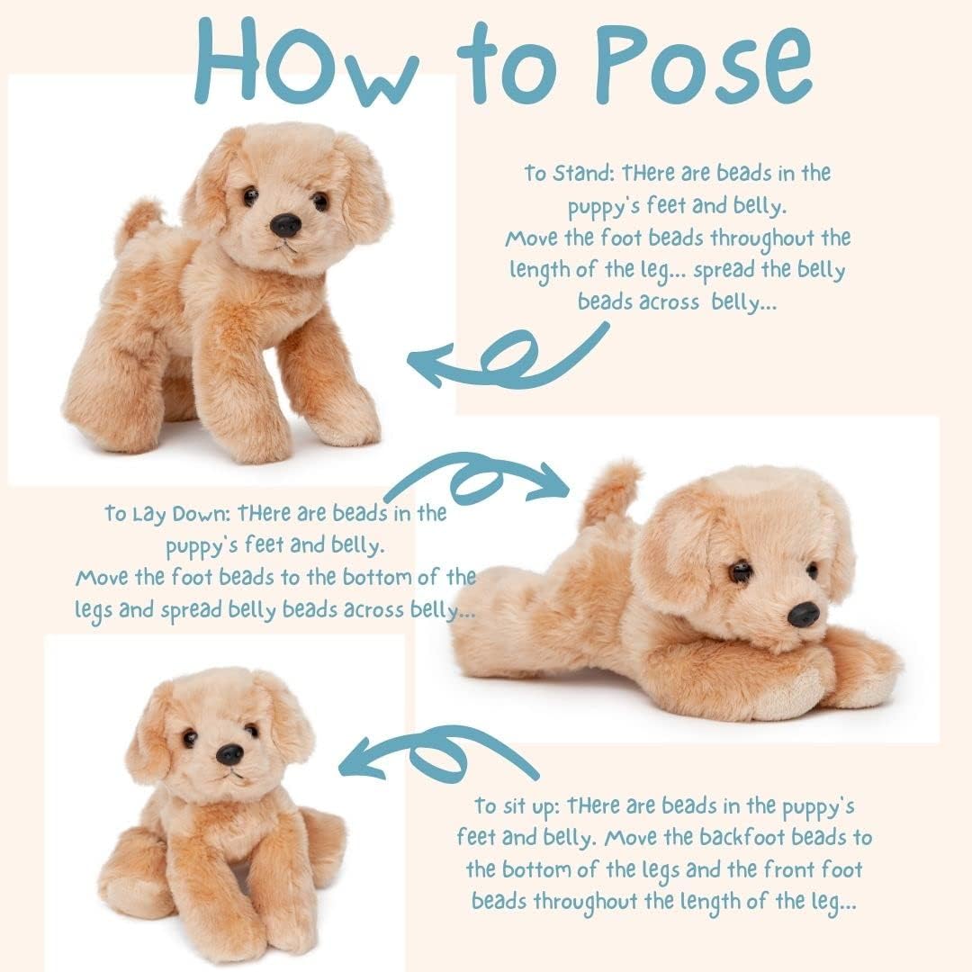 Jolitee Golden Retriever Plush Tan Dog Stuffed Animal, Soft Huggable Small Stuffed Dog Plushie 6.5x7