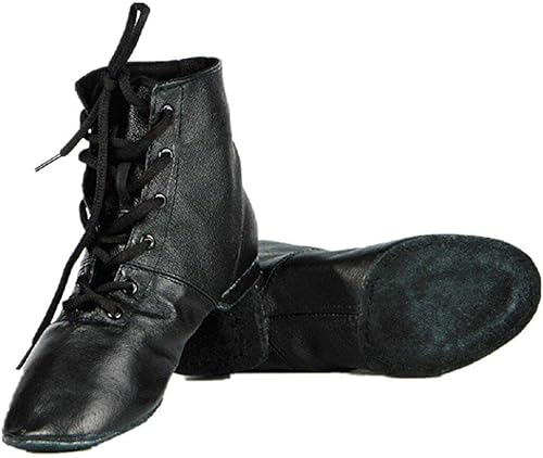 Miniatura 6 de Zapatos de baile de práctica para hombre, botas planas de jazz de cuero suave