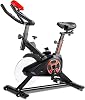 Fitness Bike Upright Exercise Bike Infinity Resistance Indoor Studio Cycle Gym Equipment Home Easy Assembly Quiet Weight Loss Equipment Training Bike Color: White, Size: One Size
