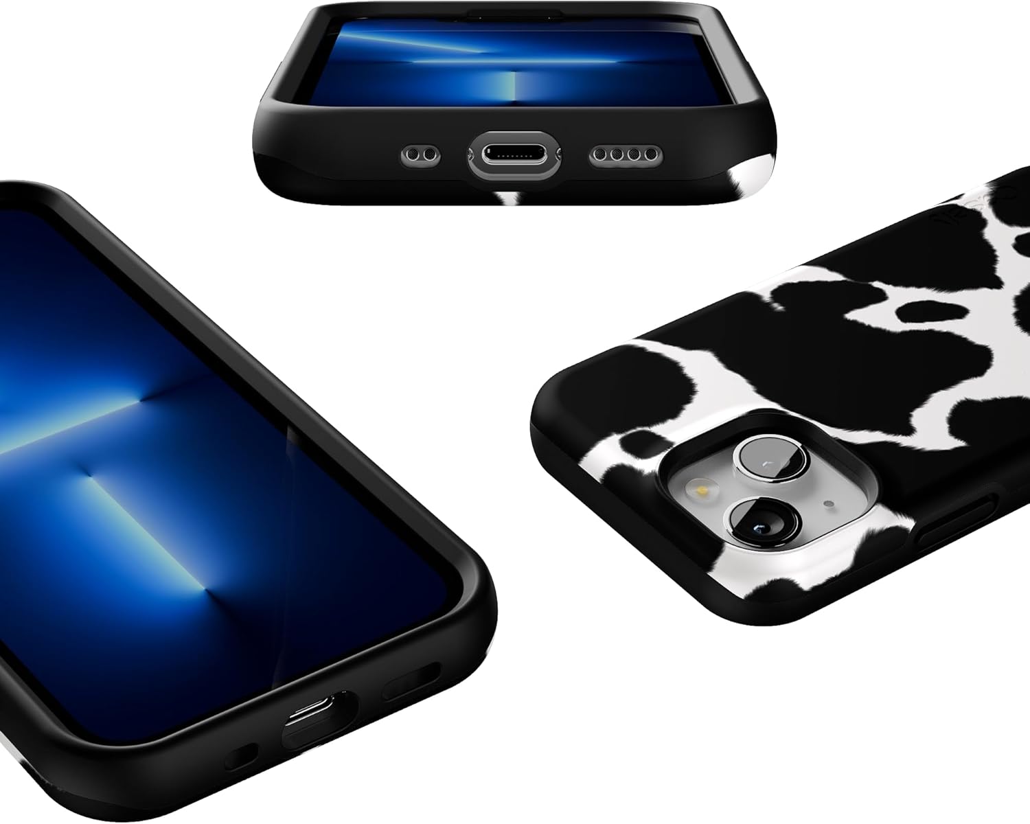 Casely iPhone 13 Mini Case | Current Mood | Cow Print | Compatible with MagSafe | Bold Protective Design