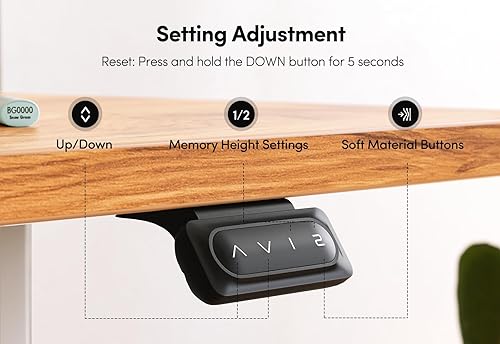 Miniatura 6 de BANTI Escritorio eléctrico de pie ajustable de 63 x 24 pulgadas de altura con bandeja para teclado, escritorio de pie con tablero de empalme, marco