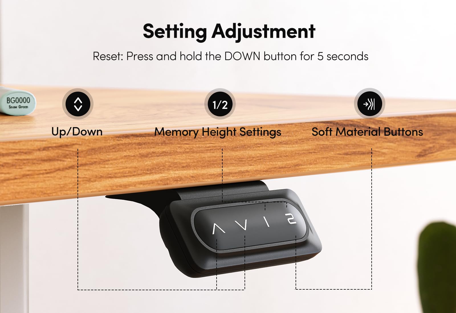 BANTI 55 x 24 Height Adjustable Electric Standing Desk with Keyboard Tray Sit Stand up Desk with Splice — view 6