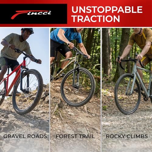 Fincci Brenta 650X45B Gravel Bike Tires 650b Durable Aramid Foldable Tires - Pair - Lightweight Black Tires with 1mm Nylon Anti-Puncture LVL3 60 TPI for Gravel, Enduro, XC, Electric Bicycles