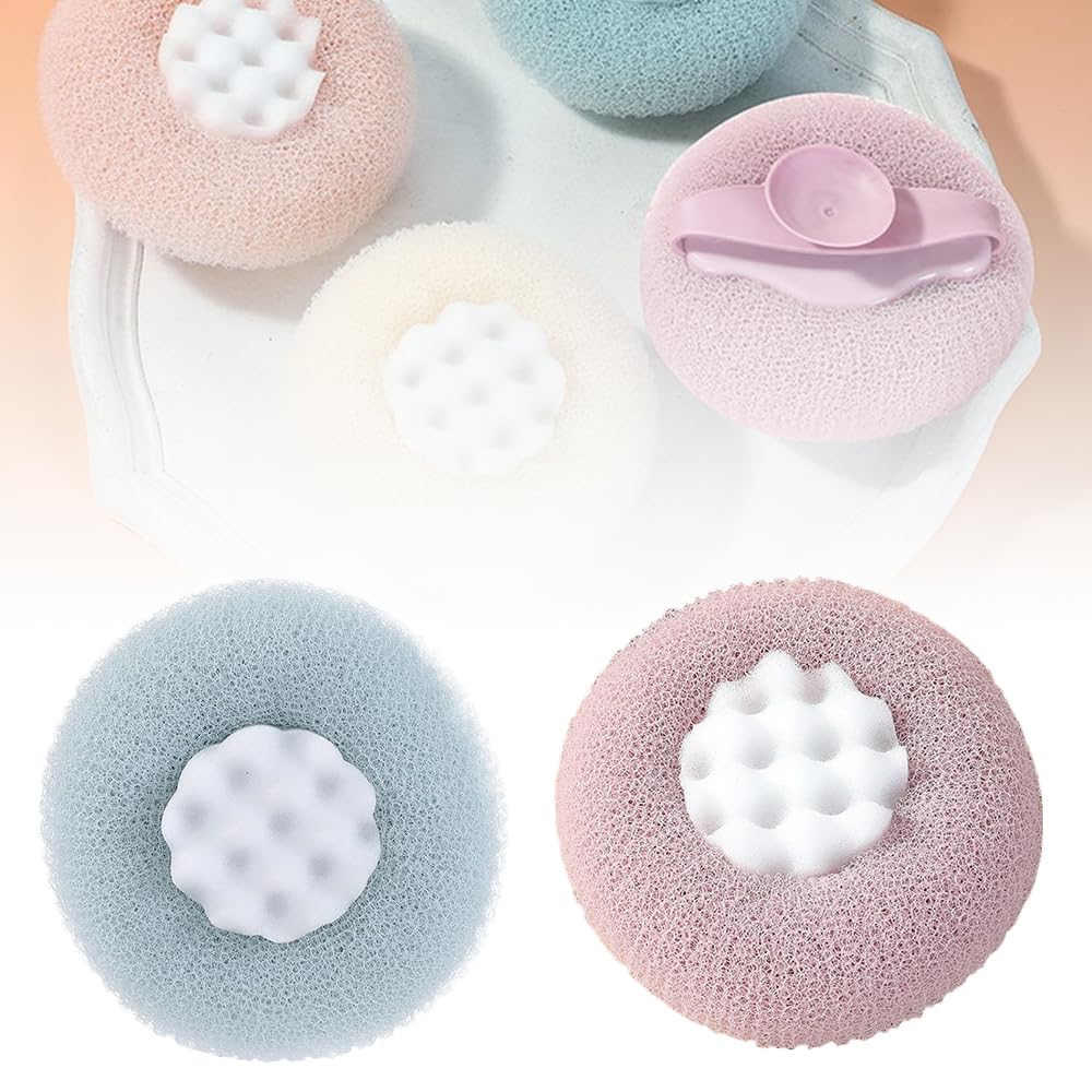 Super Soft Sunflower Suction Cup Bath Ball, 2025 New 2 in 1 Sunflower Bath Ball Bath Sponge, Super Soft Bath Sponges for Shower, Massage Baths Balls