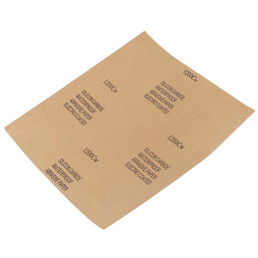 CW 1200-2C - 100 fogli di carta vetrata impermeabile, carburo di silicio per levigatura bagnata e asciutta, P1200 a grana fine con alta qualità