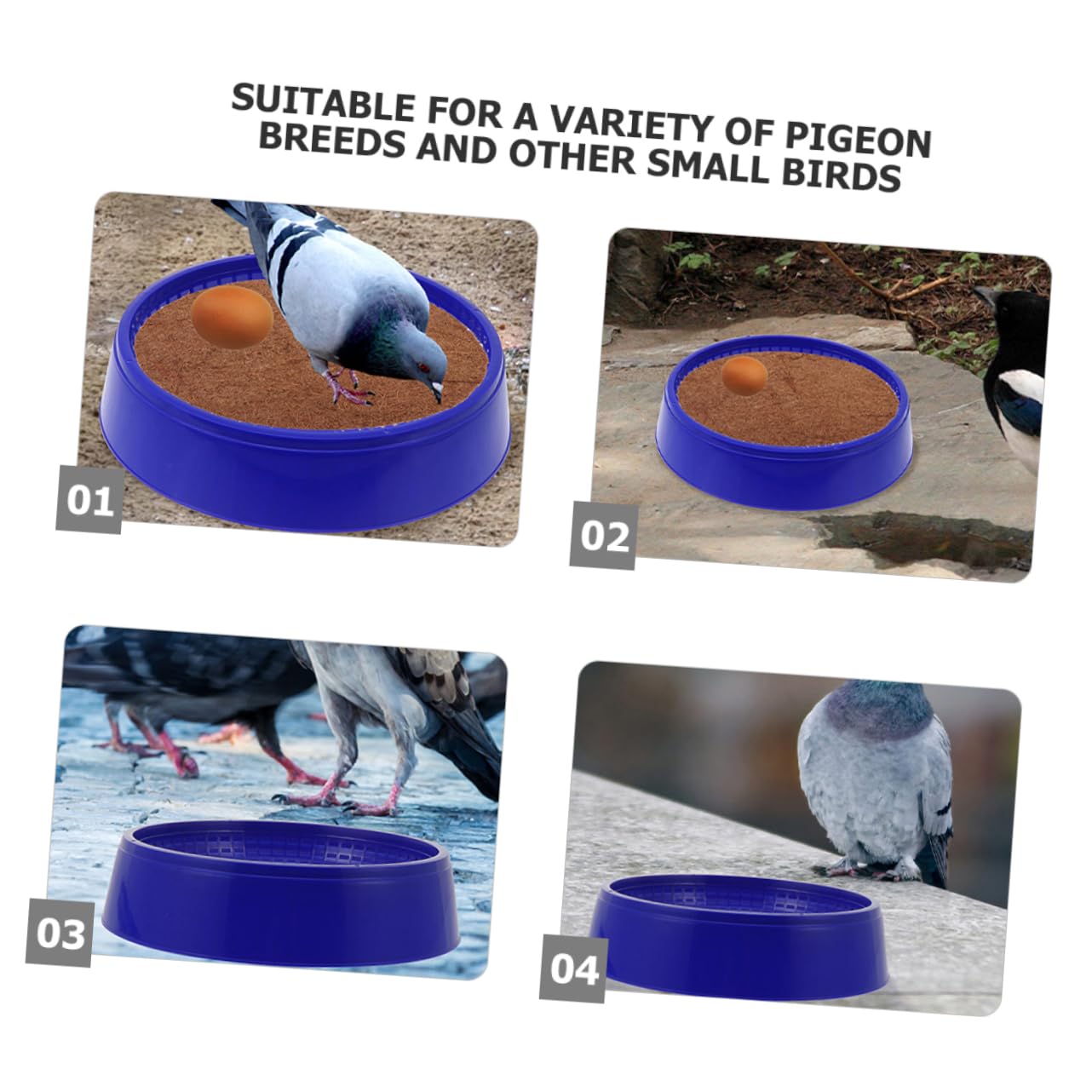 Hemobllo 8 Pezzi Ciotole per Allevamento Piccioni in Plastica Blu, Accessori per Nidi Uccelli, Promuove la Riproduzione Sana, per Allevamento di Piccoli Uccelli