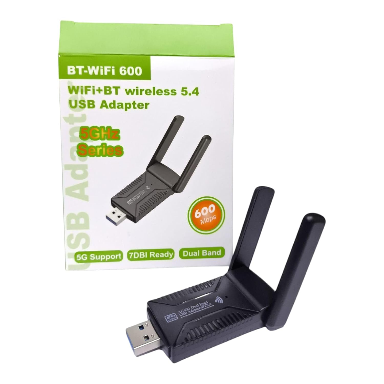 USB Dual Band AC600 Wi-Fi Adapter USB Wireless Adapter (2.4GHz/5.4GHz) with External Antenna for Windows 10/8.1/8/7/XP/Vista & Mac OS 10.6+ (RCSMR-AC600DB)