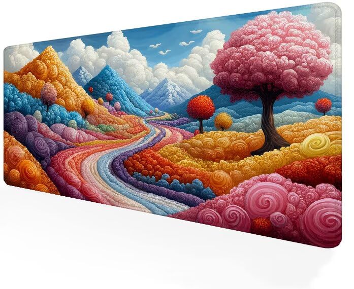 Tapis de souris rose grand format idéal pour le télétravail et l'ordinateur