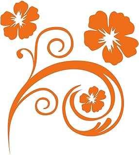 kleb-Drauf® | 1 Blumenranke | Orange - glänzend | Autoaufkleber Autosticker Decal Aufkleber Sticker | Auto Car Motorrad Fa...