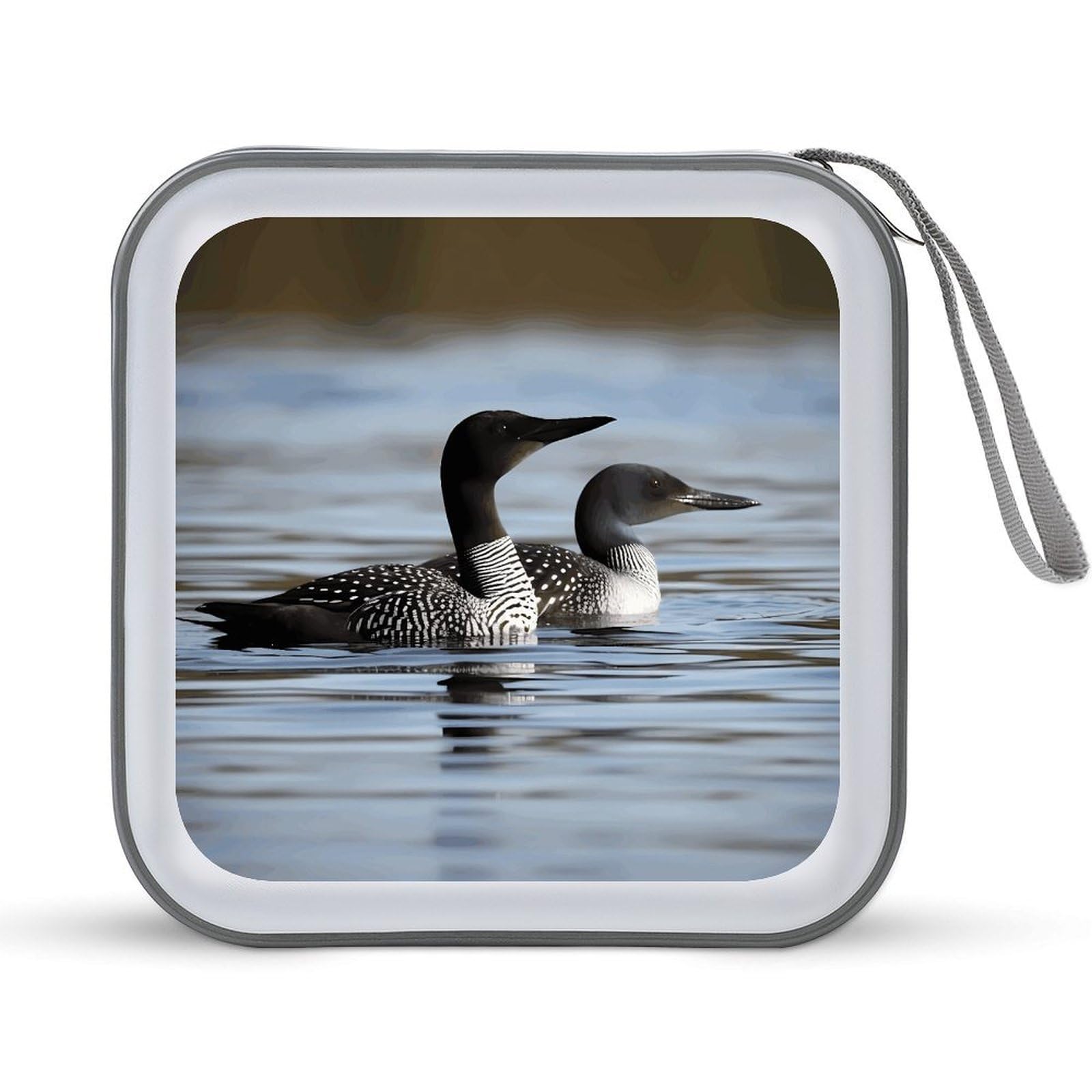 VstaDank Loon Birds 40 Capacity CD Case with Zipper Disc, Portable Hard Plastic CD Storage Organizer, Wallet Organizer, Home DVD Organizer