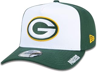 Bone New Era 9FORTY A-Frame Snapback NFL Green Bay Packers Core Aba Curva Branco/Verde Aba Curva Snapback Branco/Verde