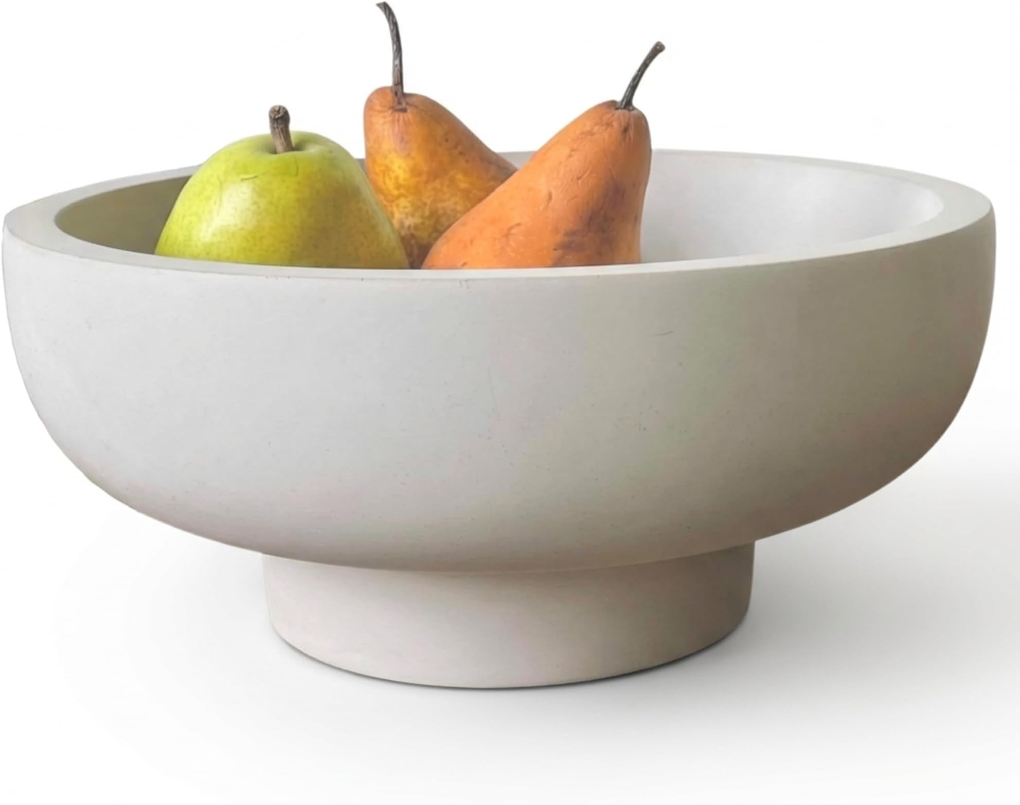 OAKOA Concrete Fruit Bowl for Kitchen Counter - Large Decorative Bowls for Home Decor - Modern Key Bowl for Entryway Table - Pedestal Bowl for Keys