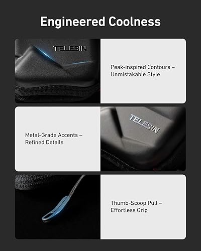 Miniatura 8 de TELESIN Osmo 360 - Funda de transporte para DJI Osmo 360, bolsa de almacenamiento pequeña portátil, funda protectora, protector de viaje con correa