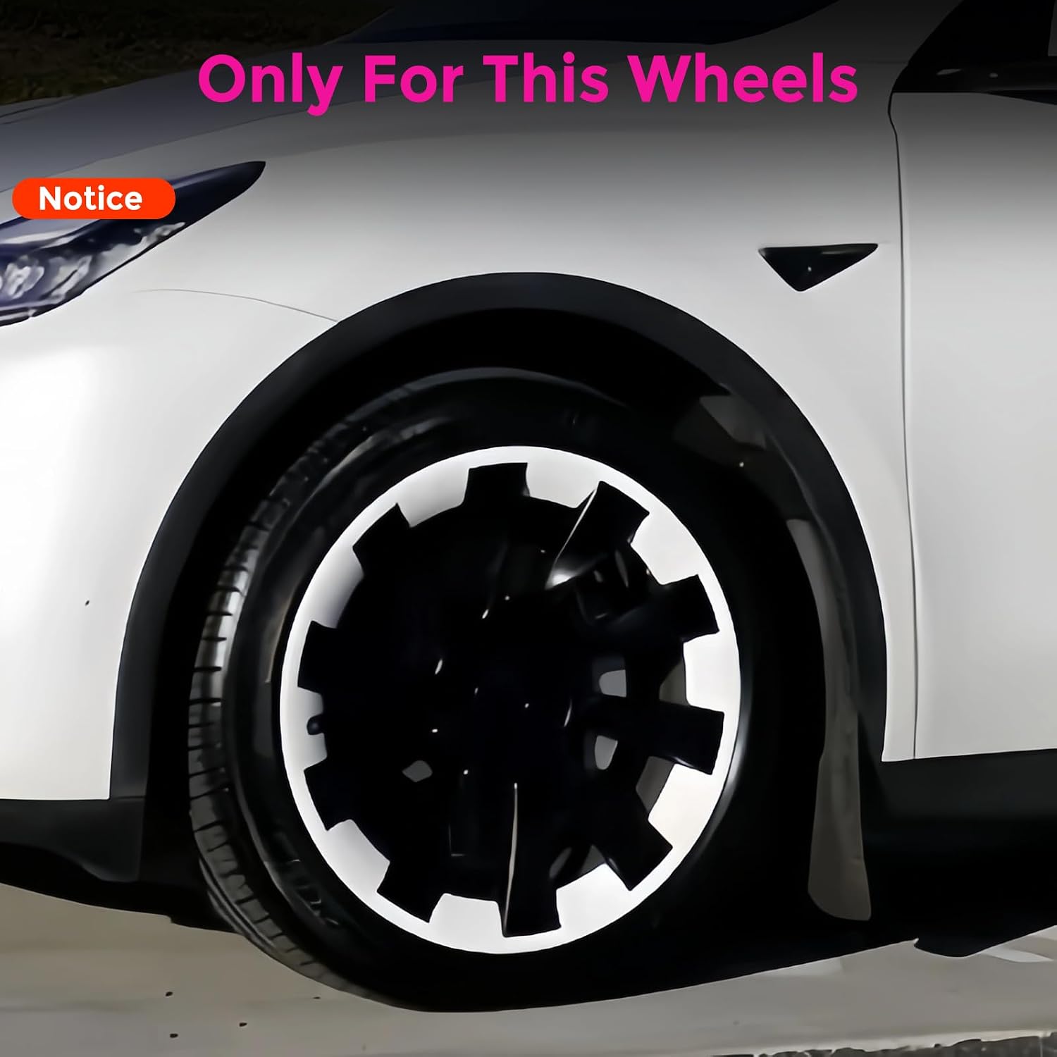 Rim Protector for Tesla Model Y 20 Inches ABS Rim Hubcap Cover Rim Guard Wheel Covers Car Protection Tire Trim Rings, Tesla Model Y Accessories, White, 4 pcs