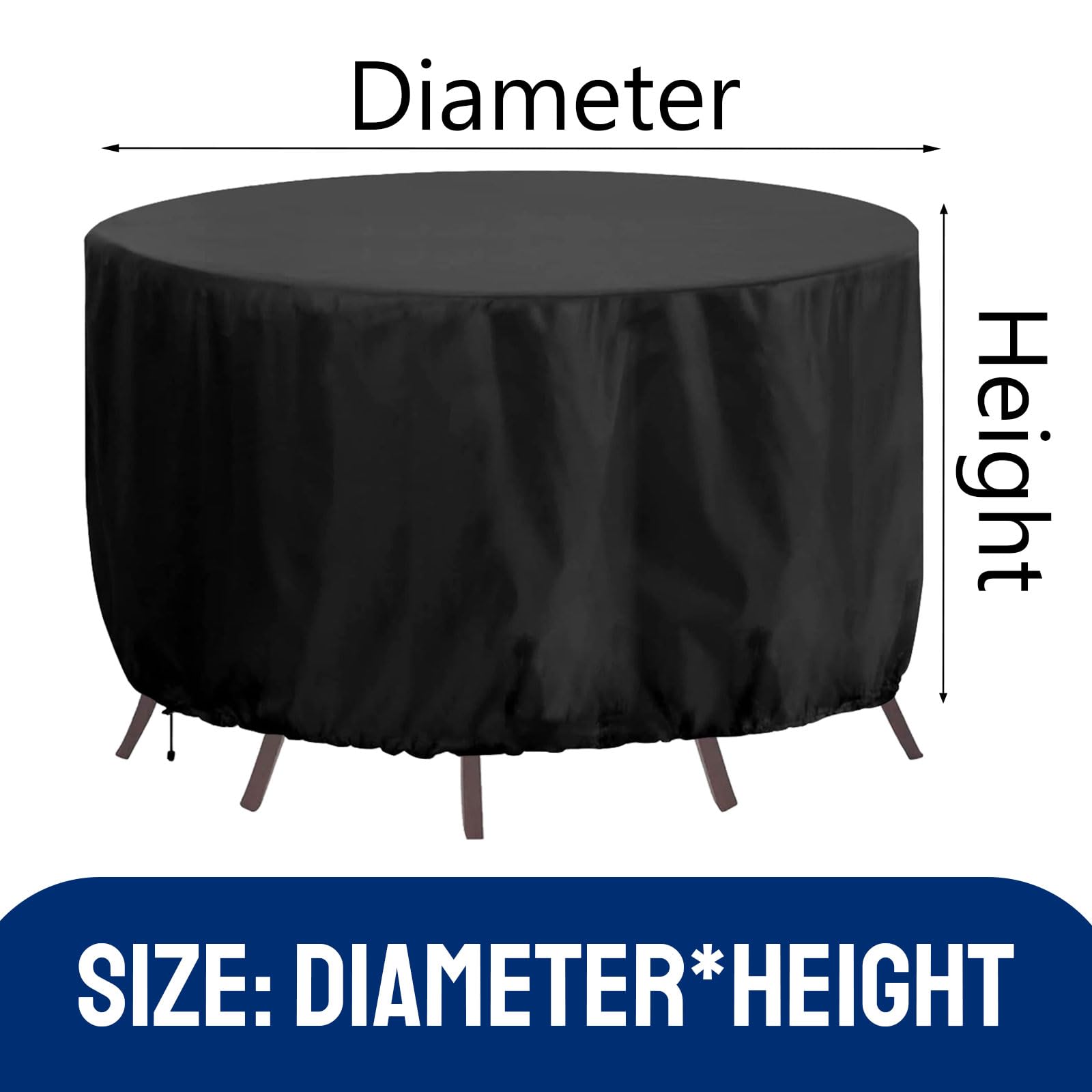 Housse Pour Meubles De Jardin Ronde Imperméable - Grande Housse Ronde