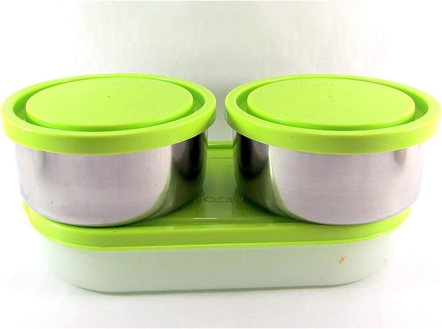 MILTON Executive Lunch Box Set Soft Insulated Tiffin Box (2 Stainless Steel Containers, 1 Microwave Safe Container) Food Grade, BPA Free, Snack Box with Bag, Leak-proof, Easy to carry | 3 Pcs, Green