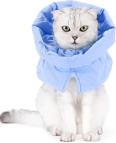 Cono de gato, cono de collar de recuperación de gato, collar de cono suave para gato para dejar de lamer arañazos, protector de cubierta de heridas