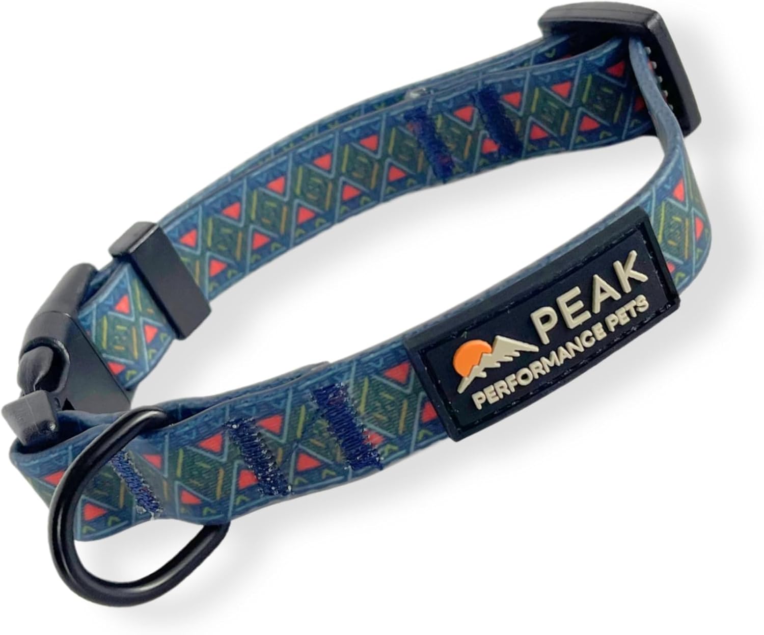 Overlook Waterproof Dog Collar | Large Blue/Neon Tribal, Durable, Comfortable | Extra Large Puppies and Large Dogs | Easy Clean, Odor Proof, Dirt Proof